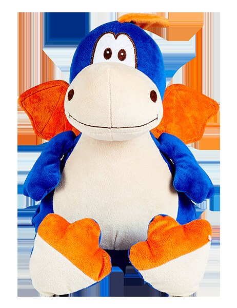 Blue Dragon Embroidered Stuffed Animal "Firefly"