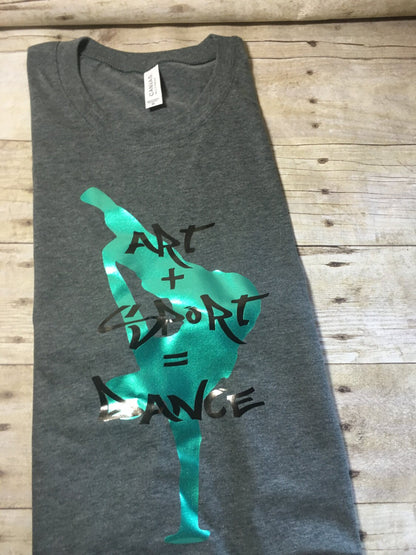 Art plus Sport equals Dance Boy's Hip Hop Dance Shirt Custom