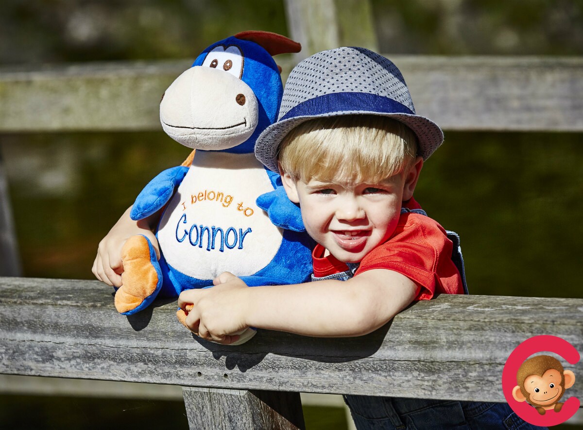 Blue Dragon Embroidered Stuffed Animal "Firefly"