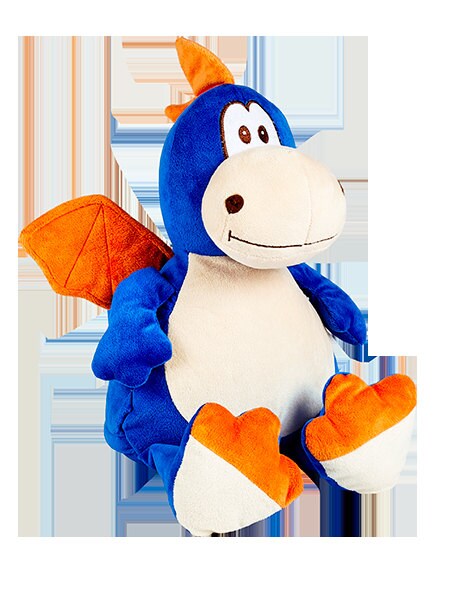 Blue Dragon Embroidered Stuffed Animal "Firefly"