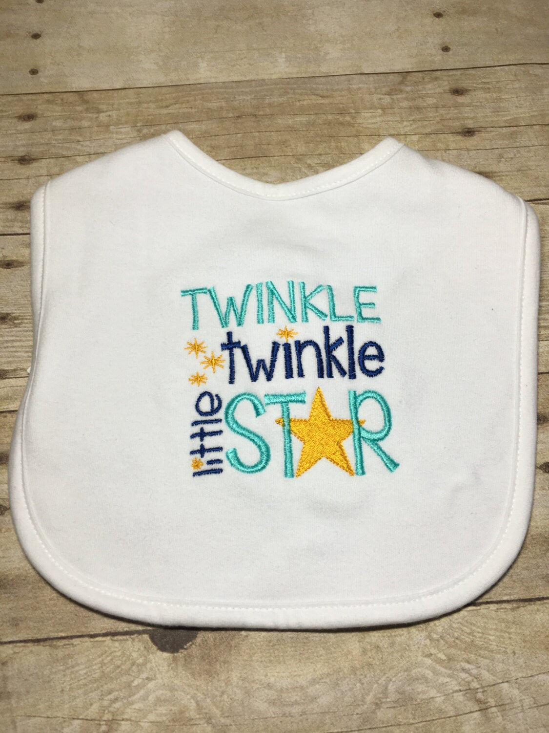 Embroidered Twinkle Twinkle Little Star Baby Choice Bib, Bodysuit, or Burp Cloth