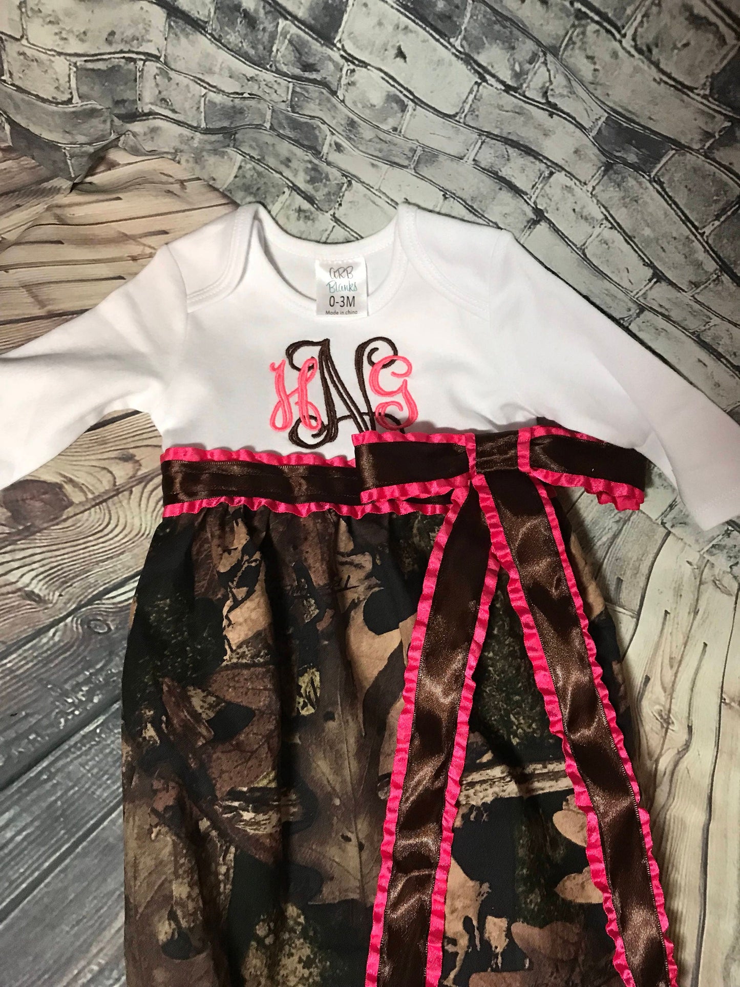 Custom Camo Baby Girl Gown