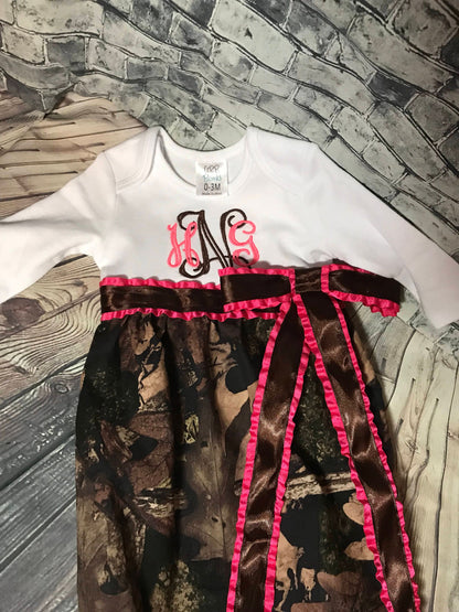 Custom Camo Baby Girl Gown